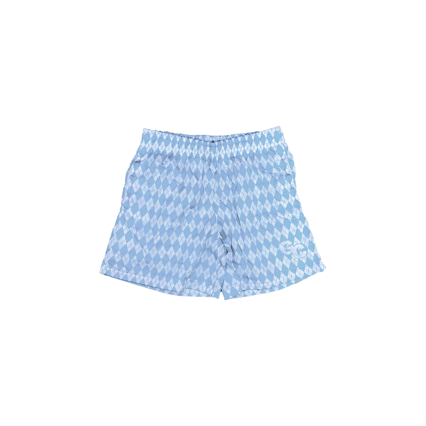 "Argyle Mesh" Pastel Shorts - Blue