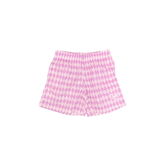 "Argyle Mesh" Pastel Shorts - Pink